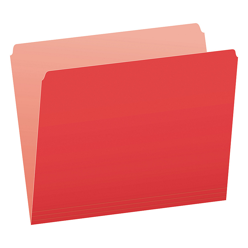 Pendaflex Colored File Folders, Straight Tabs, Letter Size, Red/Light Red, 100/Box (152RED)