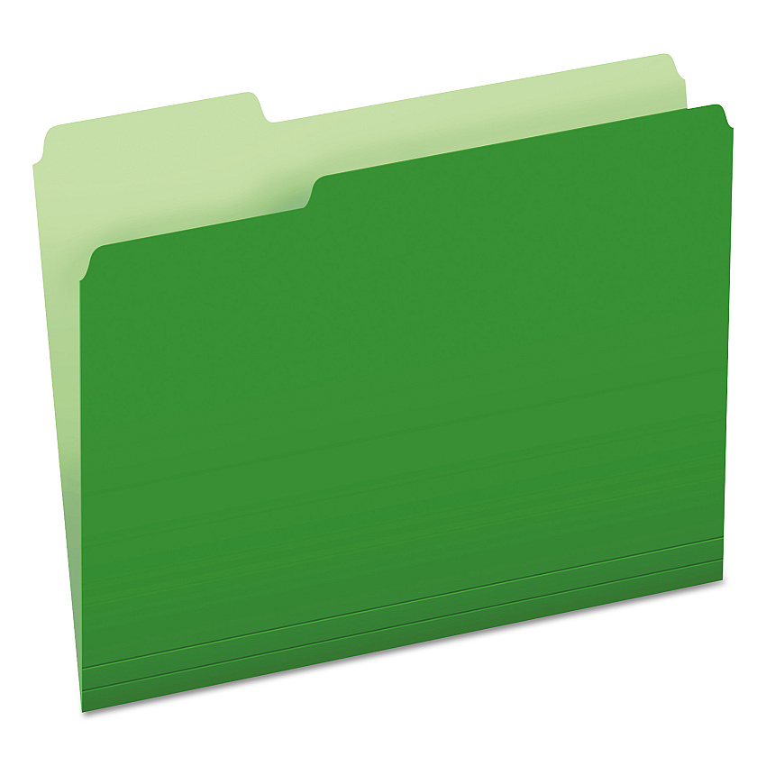 Pendaflex Colored File Folders, 1/3-Cut Tabs: Assorted, Letter Size, Green/Light Green, 100/Box (15213BGR)