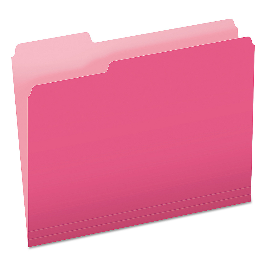 Pendaflex Colored File Folders, 1/3-Cut Tabs: Assorted, Letter Size, Pink/Light Pink, 100/Box (15213PIN)
