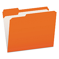 Pendaflex Double-Ply Reinforced Top Tab Colored File Folders, 1/3-Cut Tabs: Assorted, Letter Size, 0.75" Expansion, Orange, 100/Box (R15213ORA)