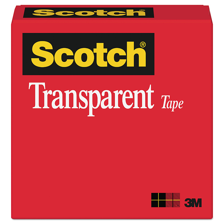 Scotch Transparent Tape, 1" Core, 0.5" x 36 yds, Transparent (600121296)