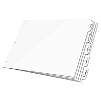 Cardinal Write 'n Erase Tabloid Index Dividers, 8-Tab, 11 x 17, White, 1 Set (84271)