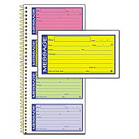 Adams Wirebound Telephone Book with Multicolored Messages, Two-Part Carbonless, 4.75 x 2.75, 4 Forms/Sheet, 200 Forms Total (SC1153RB)