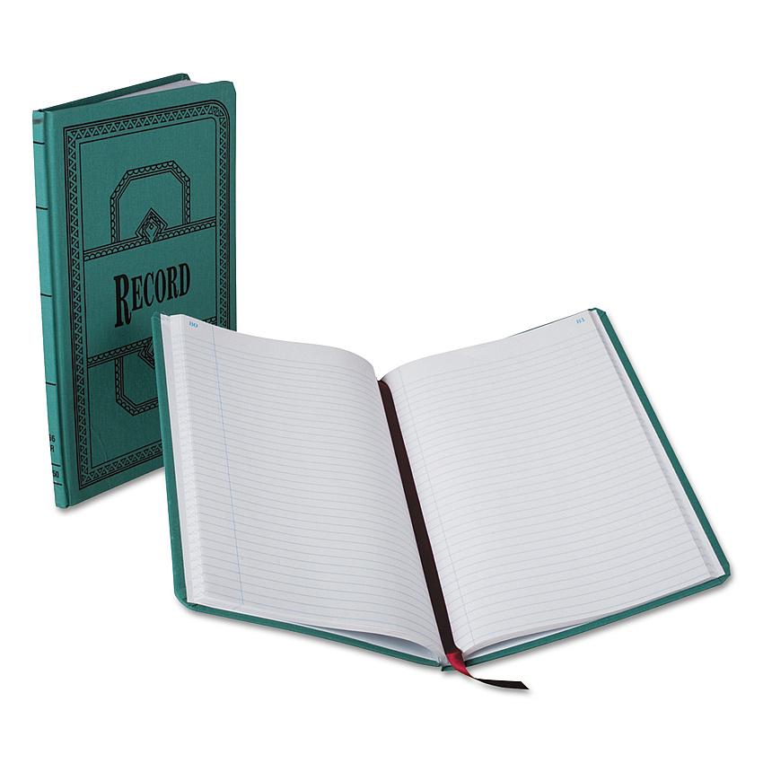 Boorum & Pease Account Record Book, Record-Style Rule, Blue Cover, 11.75 x 7.25 Sheets, 150 Sheets/Book (66150R)