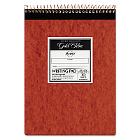 Ampad Gold Fibre Retro Wirebound Writing Pads, Wide/Legal and Quadrille Rule, Red Cover, 70 White 8.5 x 11.75 Sheets (20008R)