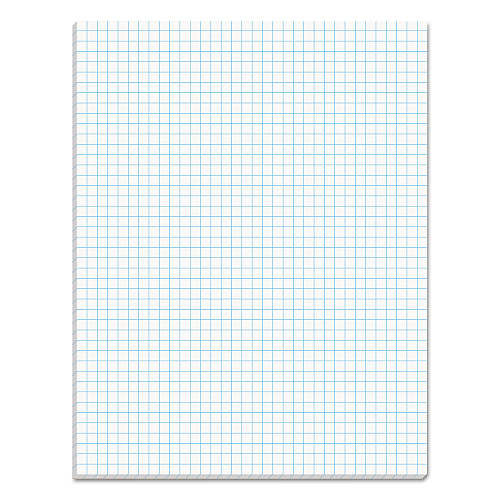 TOPS Quadrille Pads, Quadrille Rule (4 sq/in), 50 White 8.5 x 11 Sheets (33041)
