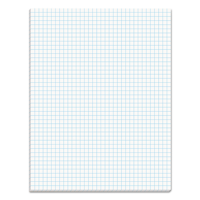 TOPS Quadrille Pads, Quadrille Rule (4 sq/in), 50 White 8.5 x 11 Sheets (33041)