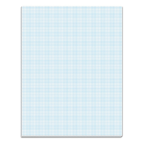 TOPS Quadrille Pads, Quadrille Rule (8 sq/in), 50 White 8.5 x 11 Sheets (33081)