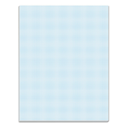 TOPS Quadrille Pads, Quadrille Rule (10 sq/in), 50 White 8.5 x 11 Sheets (33101)