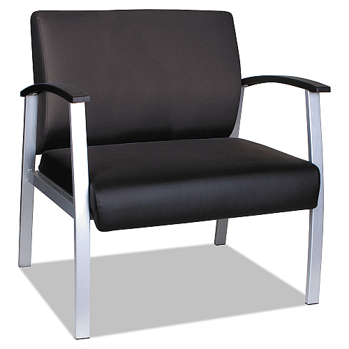 Alera metaLounge Series Bariatric Guest Chair, 30.51" x 26.96" x 33.46", Black Seat, Black Back, Silver Base (ALEML2219)