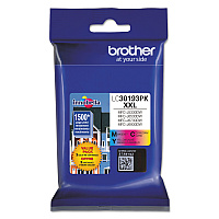 Brother LC30193PK Innobella High-Yield Ink, 1,500 Page-Yield, Cyan/Magenta/Yellow