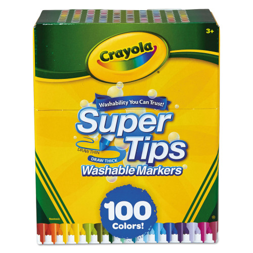 Crayola Super Tips Washable Markers, Broad/Fine Bullet Tip