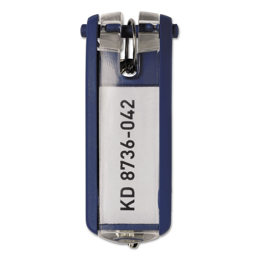 Durable Tags for Locking Key Cabinets, Plastic, 1.13 x 2.75, Dark Blue, 6/Pack (195707)