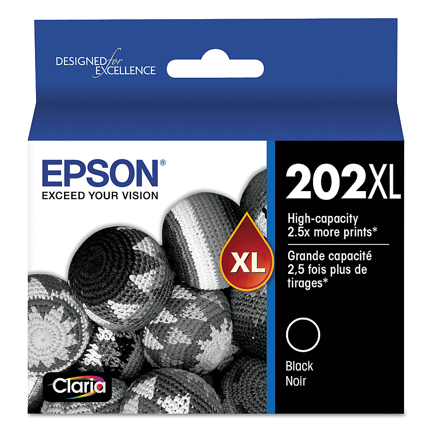 Epson T202XL120-S (202XL) Claria High-Yield Ink, 550 Page-Yield, Black