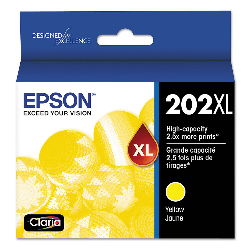 Epson T202XL420-S (202XL) Claria High-Yield Ink, 470 Page-Yield, Yellow