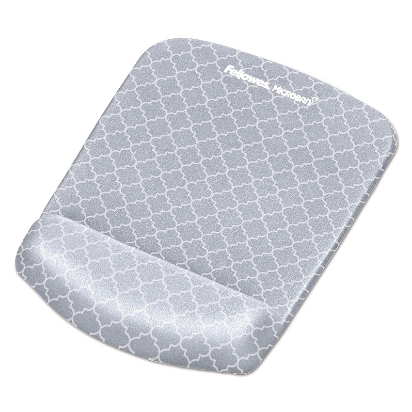 Fellowes PlushTouch Mouse Pad with Wrist Rest, 7.25 x 9.38, Lattice Design (9549701)