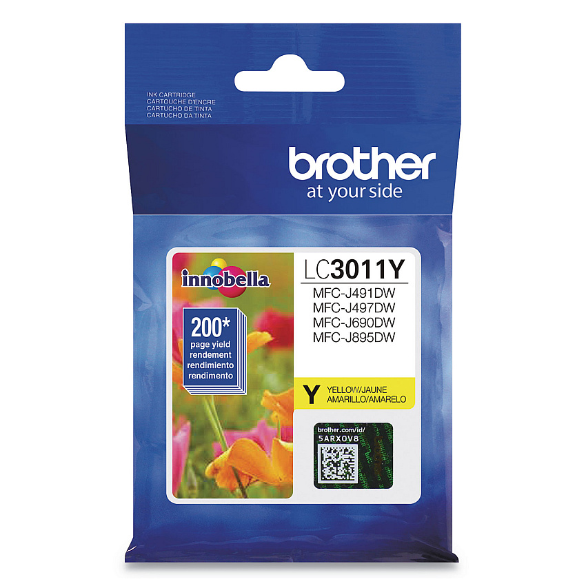 Brother LC3011Y Ink, 200 Page-Yield, Yellow