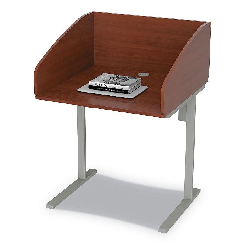 Linea Italia Study Carrell Starter Unit, 2-Leg, 31.25 x 23.5 x 45.25, Cherry (SC801CH)
