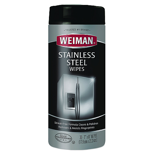 WEIMAN Stainless Steel Wipes, 1-Ply, 7 x 8, White, 30/Canister (92)