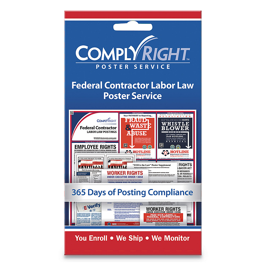 ComplyRight Labor Law Poster Service, "Federal Contractor Labor Law", 4 x 7 (098435)