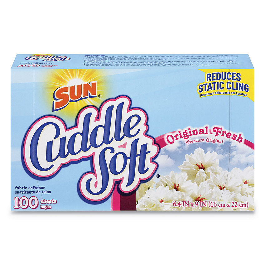 Diversey Cuddle Soft Fabric Softener Sheets, Fresh, 100/Box, 6 Boxes/Carton (CB731029)