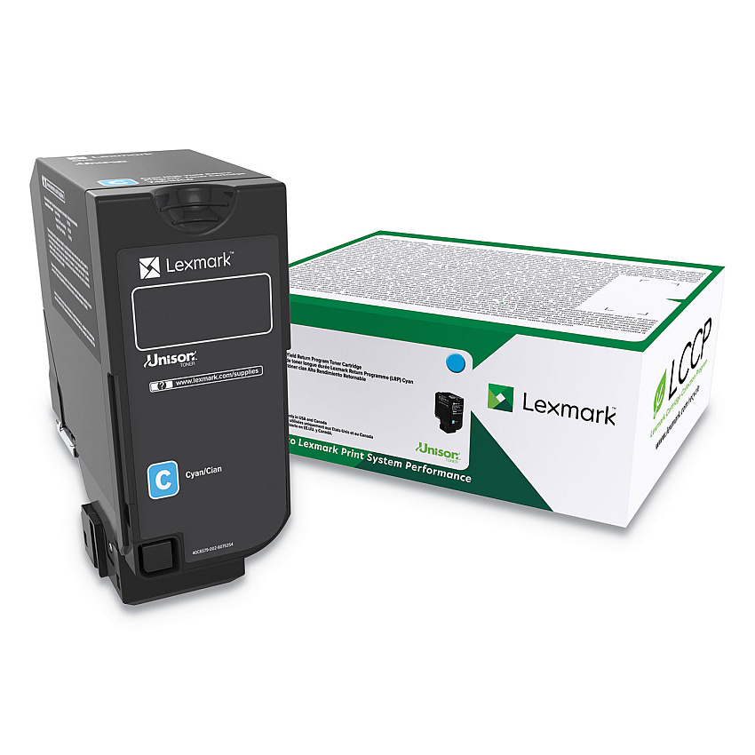 Lexmark 74C0HCG High-Yield Toner, 12,000 Page-Yield, Cyan