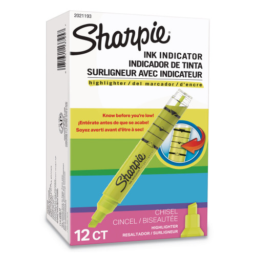 Sharpie Ink Indicator Tank Chisel Tip Highlighters, Chisel Tip