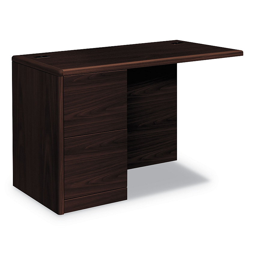 HON 10700 Series Full Left Pedestal Return, 48w x 24d x 29.5h, Mahogany (10712LNN)