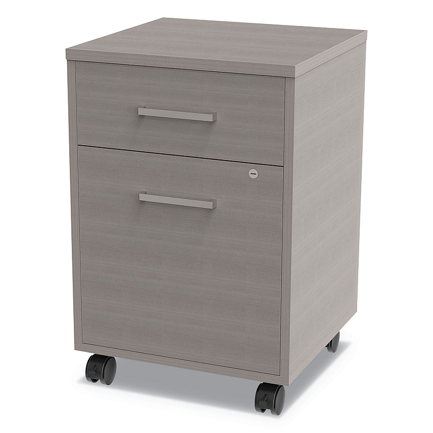 Linea Italia Urban Mobile File Pedestal, Left or Right, 2-Drawers: Box/File, Legal/A4, Ash, 16" x 15.25" x 23.75" (UR610ASH)