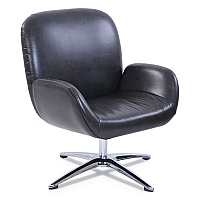 SertaPedic Tavern Collection Lounge Chair, 31.25" x 29.25" x 37.25", Distressed Brown Seat, Distressed Brown Back, Chrome/Silver Base (49688)