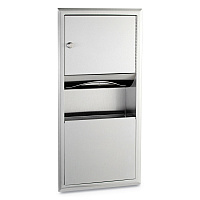 Bobrick ClassicSeries Recessed Paper Towel Dispenser/Waste Receptacle, 14 x 3.94 x 28, Stainless Steel (369)