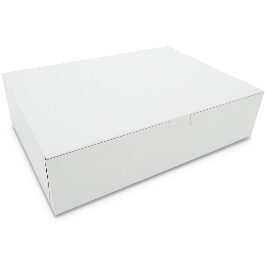SCT White One-Piece Non-Window Bakery Boxes, 12 x 9 x 3, White, Paper, 200/Carton (0983)