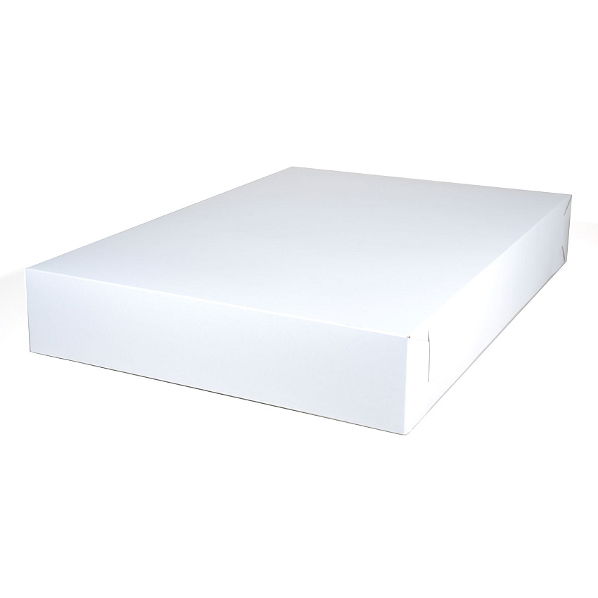 White Two-piece Non-window Bakery Boxes, 26 X 18.5 X 4, White, Paper, 25/carton