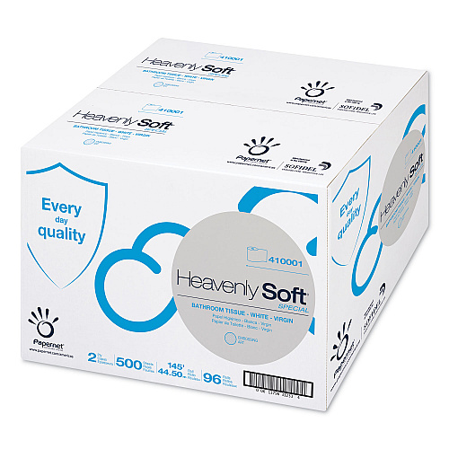 Papernet&reg; Heavenly Soft Toilet Paper, 2-Ply, 500 Sheets/Roll, 96 Rolls/Carton (410001)