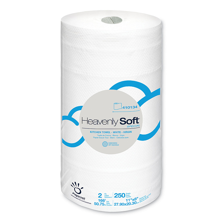 Papernet&reg; Heavenly Soft Kitchen Paper Towels, 250 Sheet, 12 Rolls (410134)