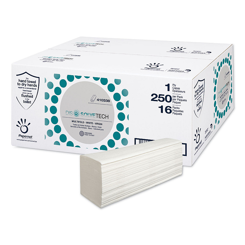 Papernet&reg; Multifold Paper Towels, 1-Ply, White, 4000 Towels (410338)