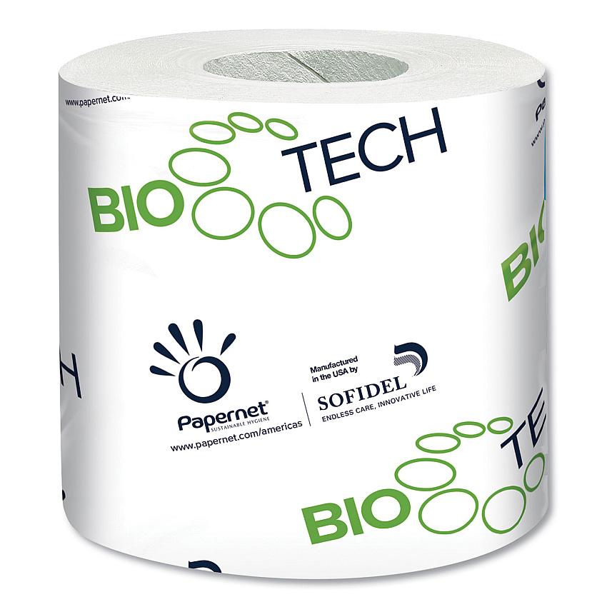 Papernet&reg; BioTech Toilet Paper, 2-Ply, White, 500 Sheets, 96 Rolls (SOD415596)