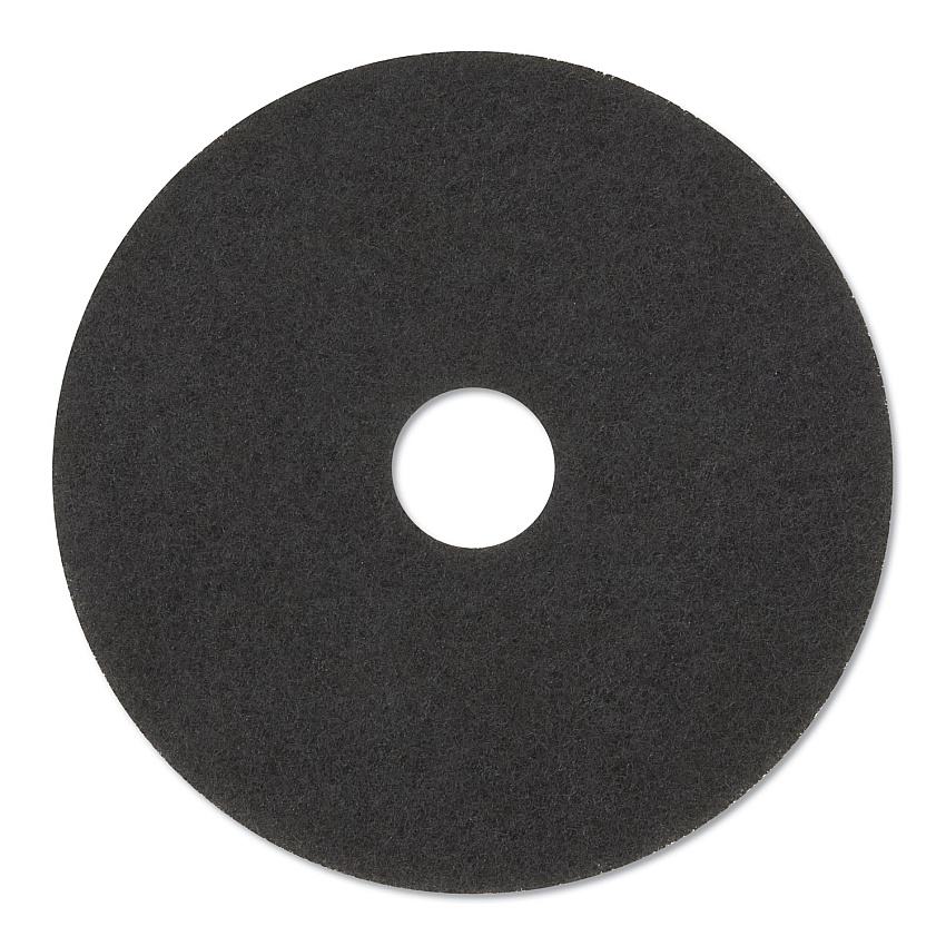 3M Stripper Floor Pads 7200, 14" Diameter, Black, 5/Carton (08376)