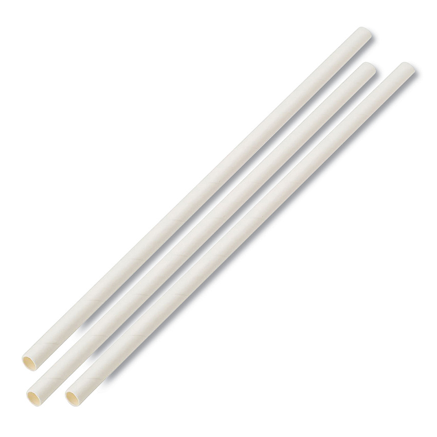 Boardwalk Unwrapped Paper Straws, 7.75" x 0.25" White, 4,800 Straws/Carton (BWKPPRSTRWUW)