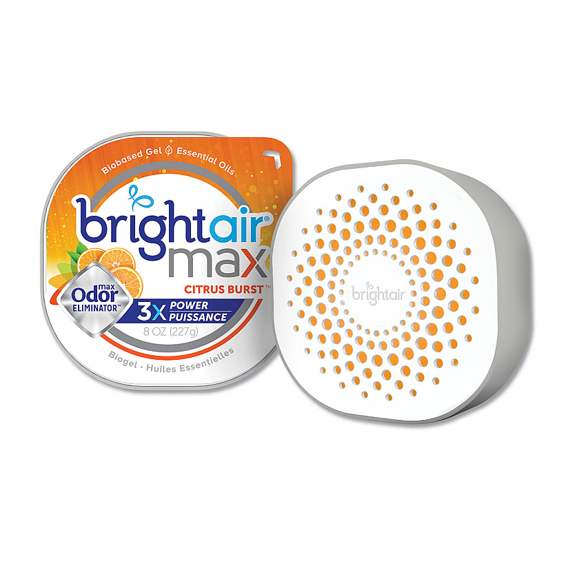 Bright Air Max Odor Eliminator Air Freshener, Citrus Burst, 8 oz Jar, 6/Carton (900436)
