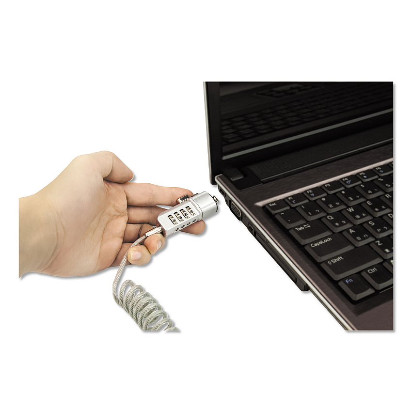 Innovera Compact Combination Laptop Lock, 6 ft Steel Cable (IVR64670)