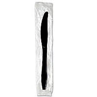 Dixie Individually Wrapped Heavyweight Knives, Polystyrene, Black, 1,000/Carton (KH53C7)
