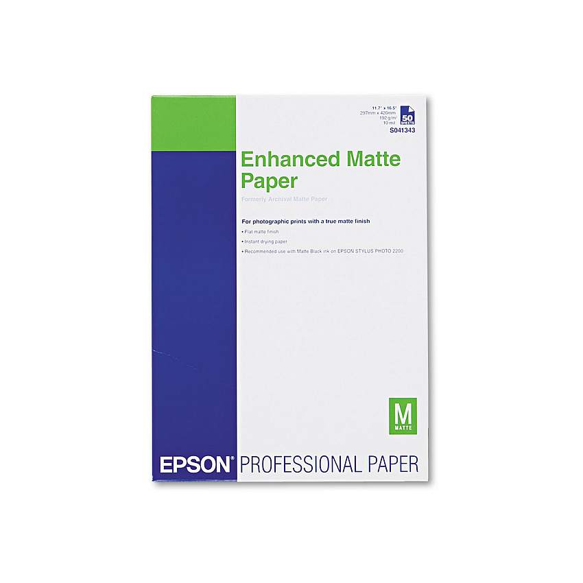 Epson Ultra Premium Matte Presentation Paper, 10 mil, 11.75 x 16.5, White, 50/Pack (S041343)