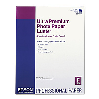 Epson Ultra Premium Photo Paper, 10 mil, 17 x 22, Luster White, 25/Pack (S042084)
