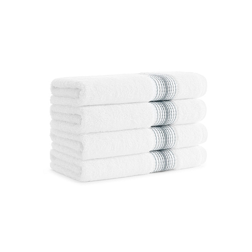 Aston & Arden Turkish Striped Hand Towel 18x32 Slate - Pack Of 4 (HT-STT-1832-5.4-SLT)