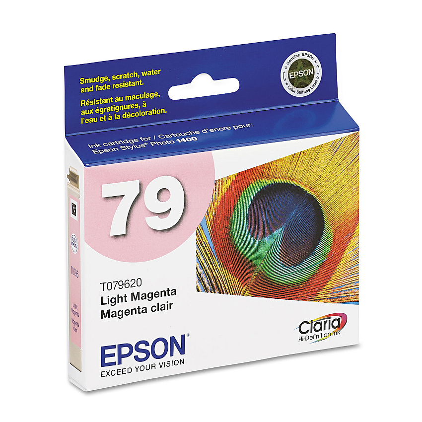 Epson T079620 (79) Claria High-Yield Ink, 810 Page-Yield, Light Magenta