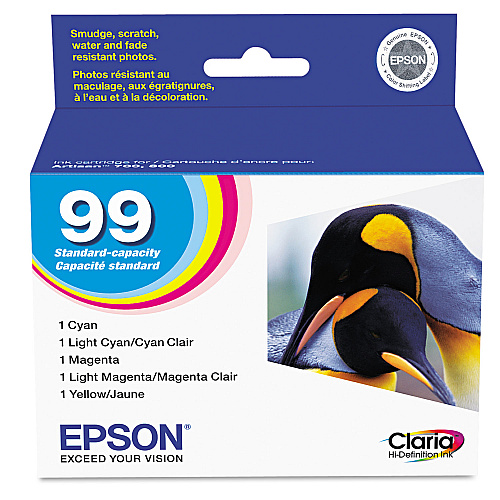 Epson T099920-S (99) Claria Ink, Cyan/Light Cyan/Light Magenta/Magenta/Yellow