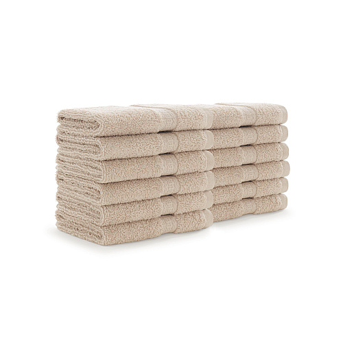 True Color Washcloth 12x12 Beige - Pack Of 12 (P-WASH-BEIGE)