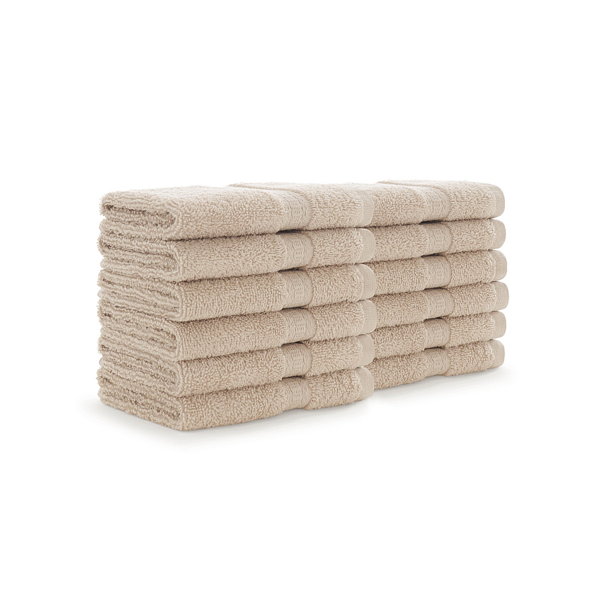 True Color Washcloth 12x12 Beige - Pack Of 12 (P-WASH-BEIGE)