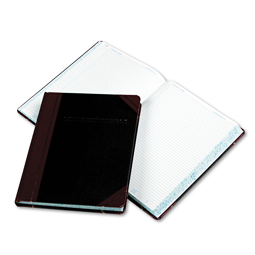 Boorum & Pease Laboratory Notebook, Data/Lab-Record Format, Black/Red Cover, (300) 10.38 x 8.13 Sheets (L21300R)